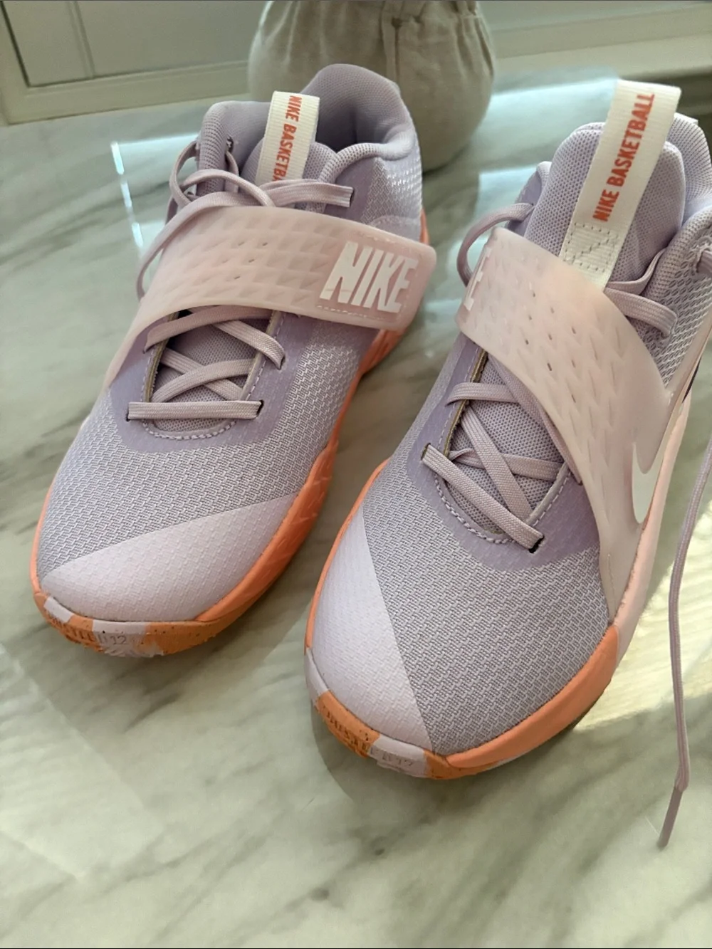 Nike Hustle D12  Kids Lavender and Peach Training Shoes